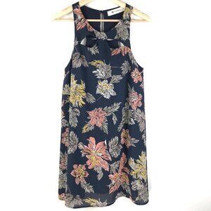 The Impeccable Pig Navy Floral Cut-Out Sleeveless Dress Size Small